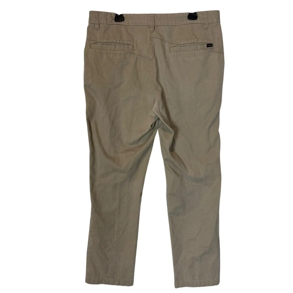 Volcom Pants Mens 36 Beige Chino Regular Fit Straight Leg Casual Cotton Blend